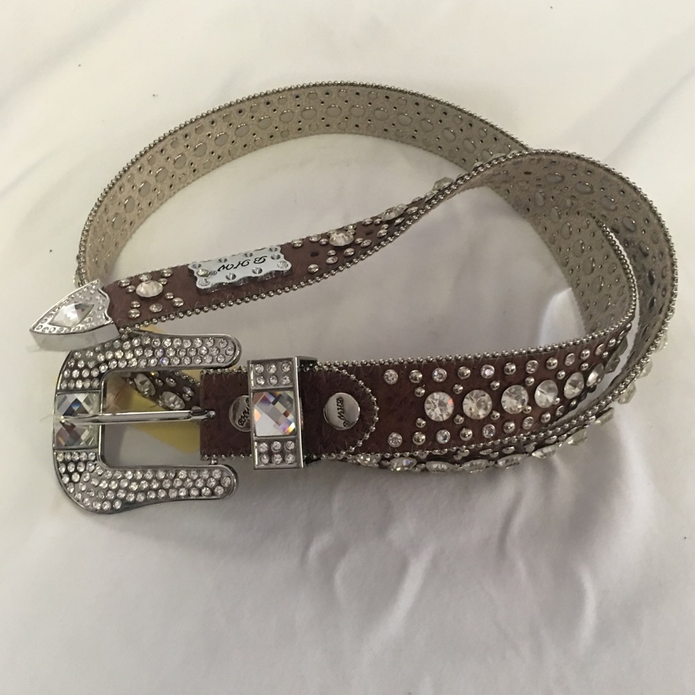 Belt bling stone detail
